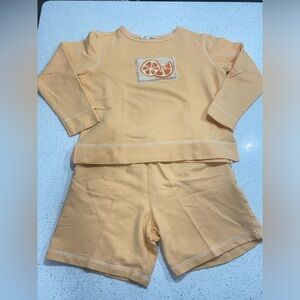 Coldwater Creek Pullover and shorts vintage yellow orange